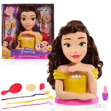 Disney Belle szépítkező/hajformázó babafej 13 darabos  Disney Belle szépítkező/hajformázó babafej 13 darabos