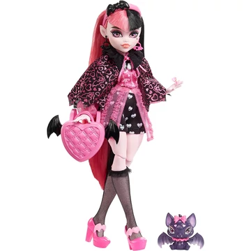 Monster High baba, Draculaura kiegészítőkkel és kisállat denevérrel