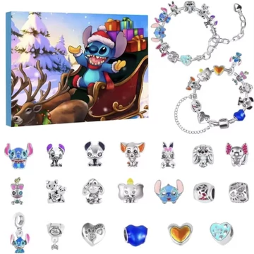 Disney Stitch karrakteres ékszer Adventi kalendárium, naptár szett 24 darabos (hószán)