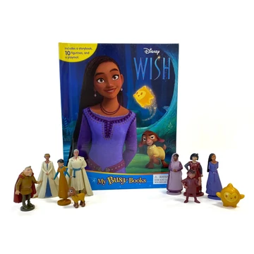 Disney Wish / Kívánság mesekönyv 10 darab figurával és játszószőnyeggel angol nyelvű