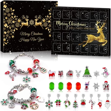 Karácsonyi karrakteres ékszer Adventi kalendárium, naptár szett 24 darabos 