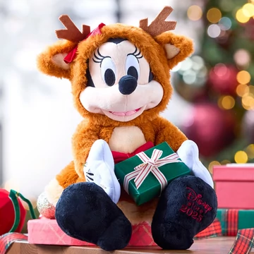 Disney Minnie egér "2025" Rénszarvas jelmezes plüss figura 34 cm
