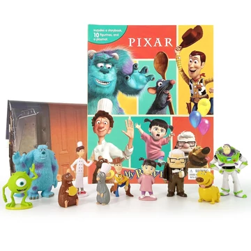 Disney Pixar mesekönyv 10 darab figurával és játszószőnyeggel angol nyelvű