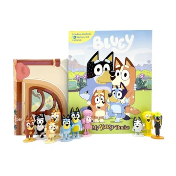  Bluey mesekönyv 10 darab figurával és játszószőnyeggel angol nyelvű