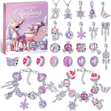 Karácsonyi karrakteres ékszer Adventi kalendárium, naptár szett 24 darabos (Őzike)