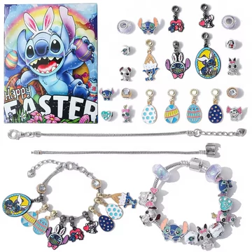 Disney Stitch karrakteres ékszer Adventi kalendárium, naptár szett 24 darabos (Húsvét) 