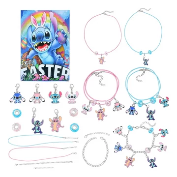 Disney Stitch karrakteres ékszer Adventi kalendárium, naptár szett 13 darabos (Húsvét) 
