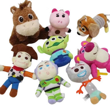 Disney Toy Story plüss figura szett (2in1 plüss/kulcstartó, táskadísz) 8 darab  