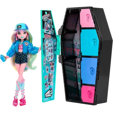 Monster High Lagoona Blue  baba ruhásszekrénnyel és sok rejtélyes kiegészítővel (Skulltimate Secrets)