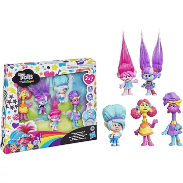Trollok / "TrollsTopia Harmony Friends" figura szett 5+2 darabos 