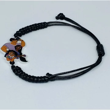 Disney Encanto állítható zsinór karkötő fekete (Mirabel,Isabela,Luise)
