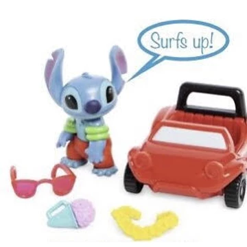 Disney Lilo és Stitch / Stitch figura autóval és kiegészítőkkel 5 darabos 