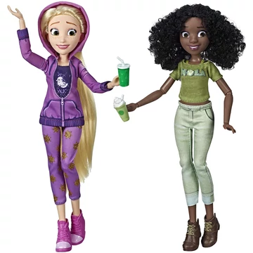 Disney Rontó Ralph mese ihlette "Laza" kényelmes ruhás hercegnő baba szett (Aranyhaj,Tiana))