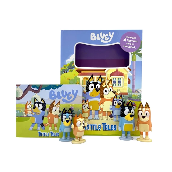 Bluey mesekönyv 4 darab figurával angol nyelvű