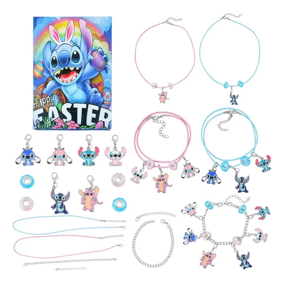 Disney Stitch karrakteres ékszer Adventi kalendárium, naptár szett 13 darabos (Húsvét) 