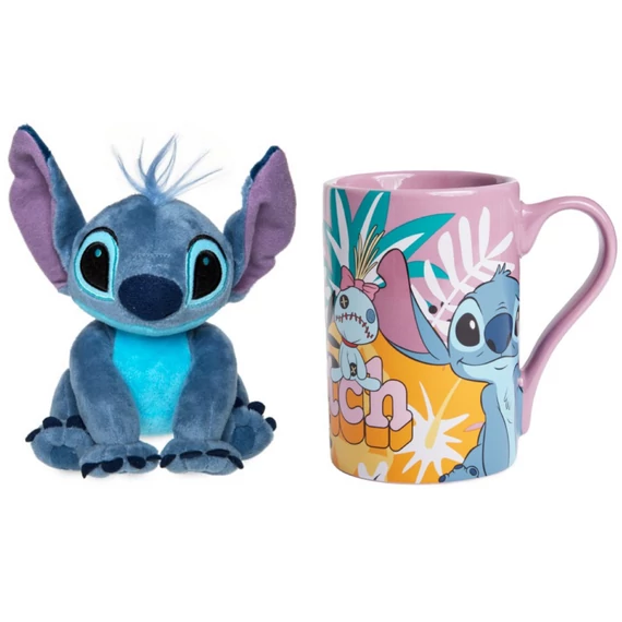 Disney Stitch plüss + nagy bögre 487 ml