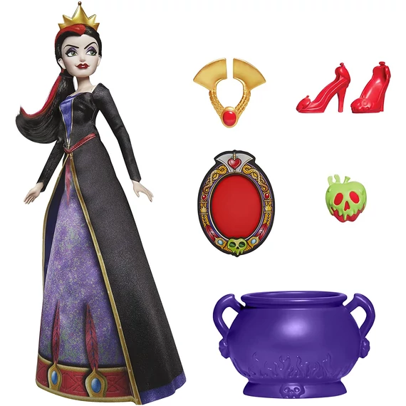 Disney Hófehérke gonosz szereplője Evil Queen/Gonosz Királynő  baba sok kiegészítővé 28 cm 