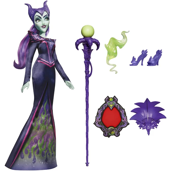 Disney Csipkerózsika gonosz szereplője Maleficent/Demona baba sok kiegészítővel 28 cm