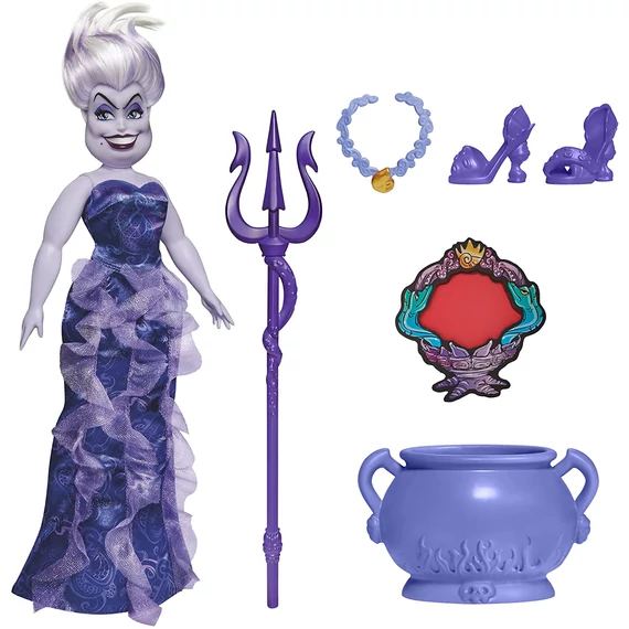 Disney A kis hableány gonosz szereplője Ursula baba sok kiegészítővel 28 cm