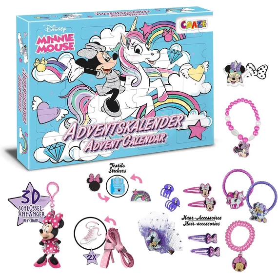 Disney Minnie egér Adventi kalendárium, naptár szett  24 darabos