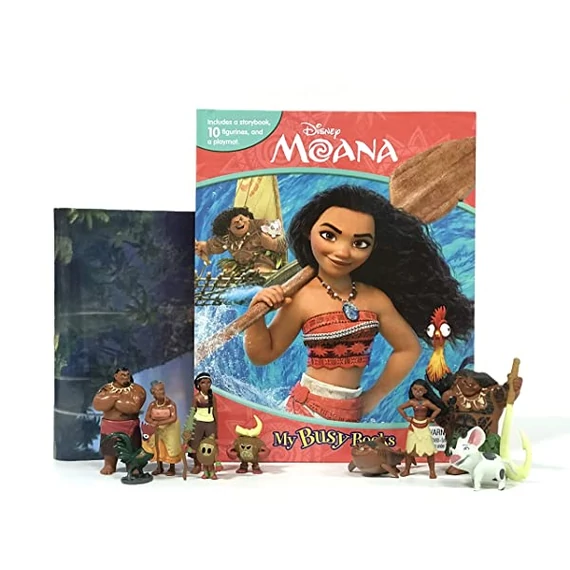 Disney Vaiana mesekönyv 10 darab figurával és játszószőnyeggel angol nyelvű