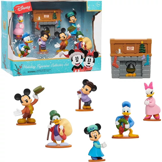 Disney Mickey és barátai Karácsonyi figura szett kandallóval 7 darabos  