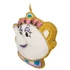 Kép 2/4 - Disney A Szépség és a Szörnyeteg / Mrs. Potts üveggyöngyös , flitteres dísz