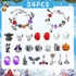 Kép 4/6 - Karácsonyi/Halloween világító karrakteres ékszer Adventi kalendárium, naptár szett 24 darabos